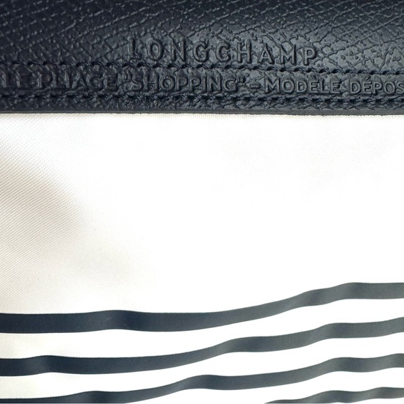 Longchamp Le Pliage Mariniere Striped Tote Shoulder Bag - Picture 9 of 17
